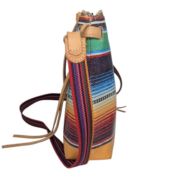 Consuela Downtown Crossbody Bag in Deanna Canvas Stripe Multicolor Yellow Blue - Picture 5 of 16